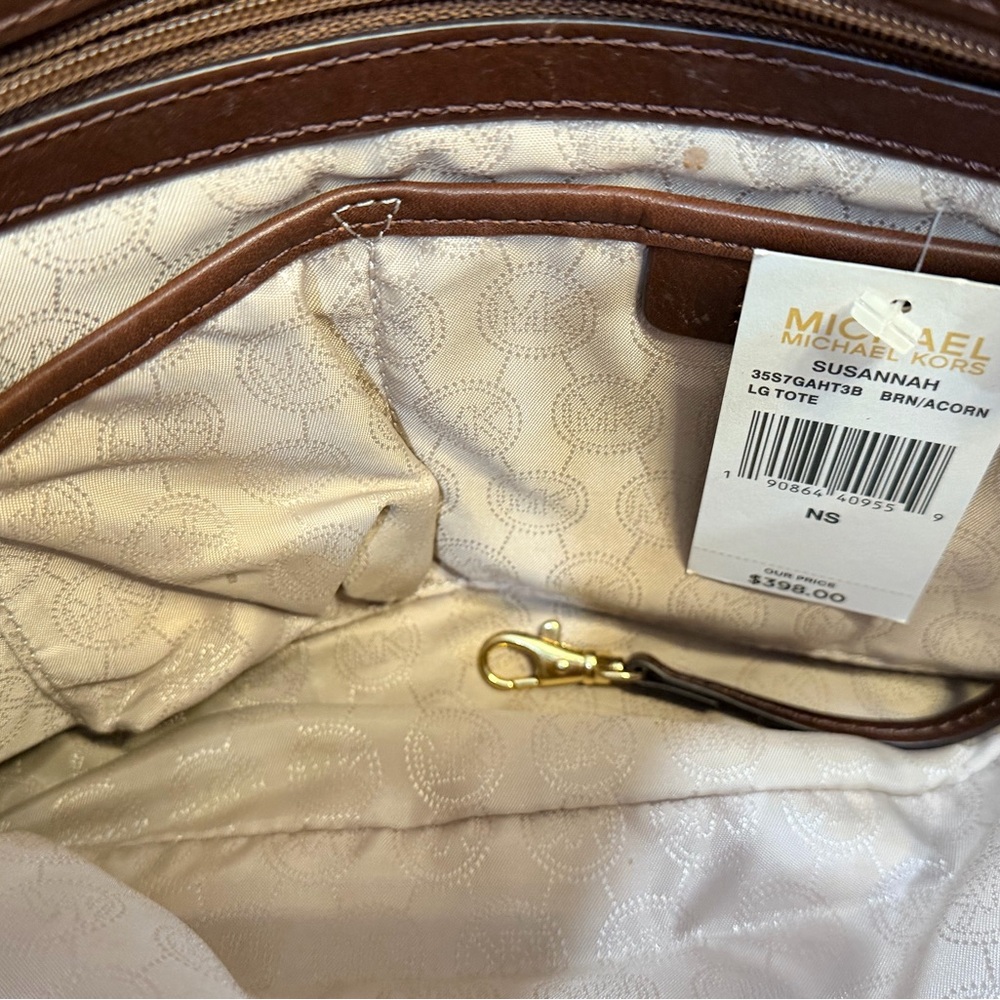 Michael Kors Susannah Large Tote MK Signature Canvas Brown Acorn - Picture 8 of 11